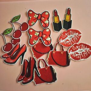 Valentine's Red Random Set Iron Patches (13 Pieces included)